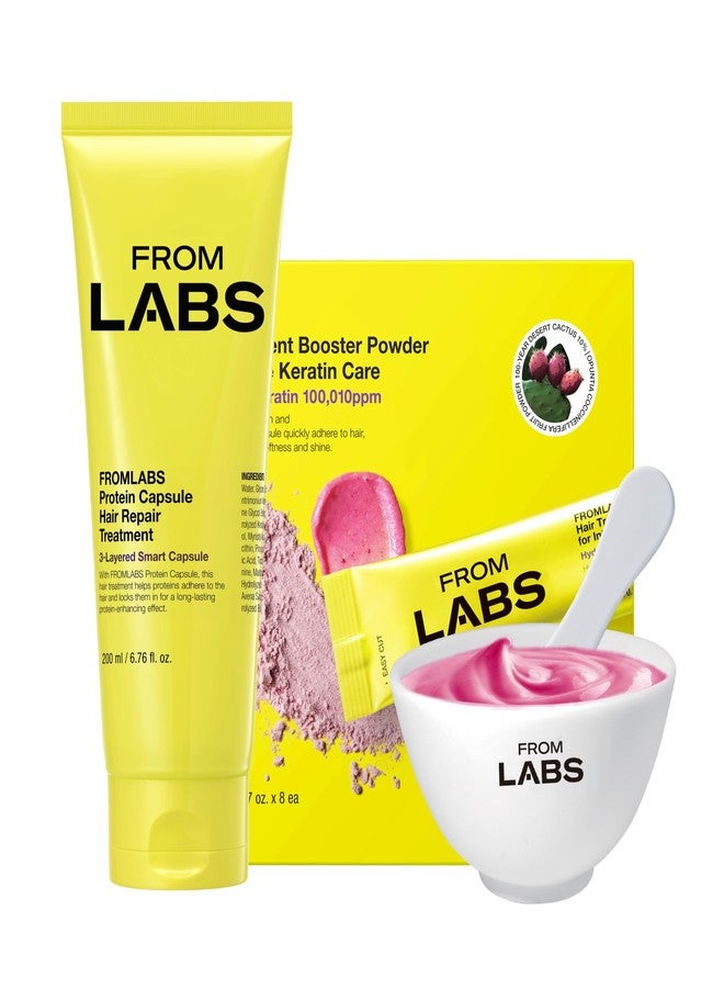 FROMLABS Hair Repair Duo SET – Protein Capsule Hair Repair Treatment (6.76 fl oz) + Intensive Keratin Booster Powder (8 Pack) - Image 1